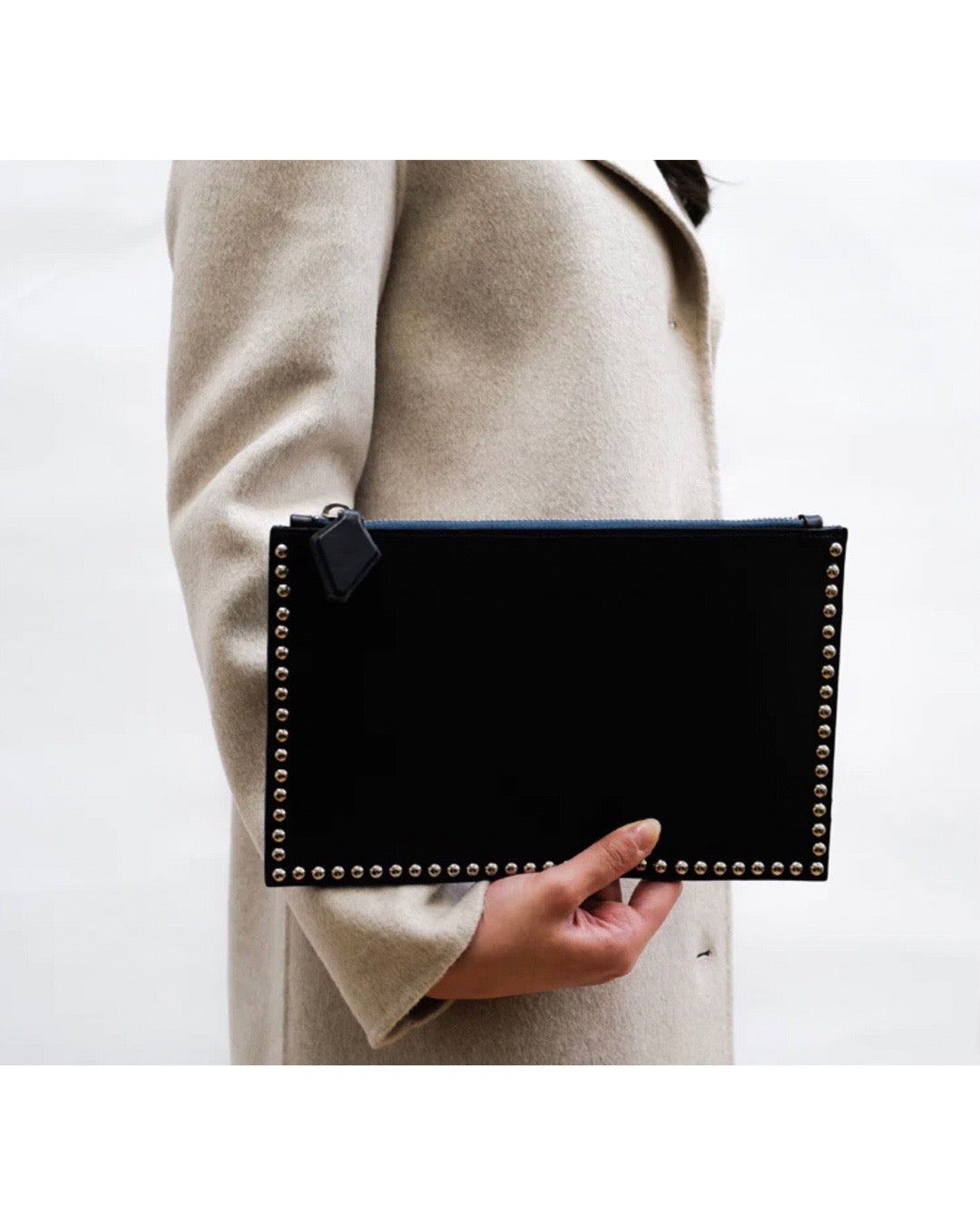 Michael Studded Leather Pouch