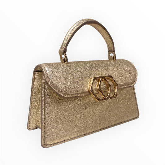 Vicky Mini Gold leather Bag