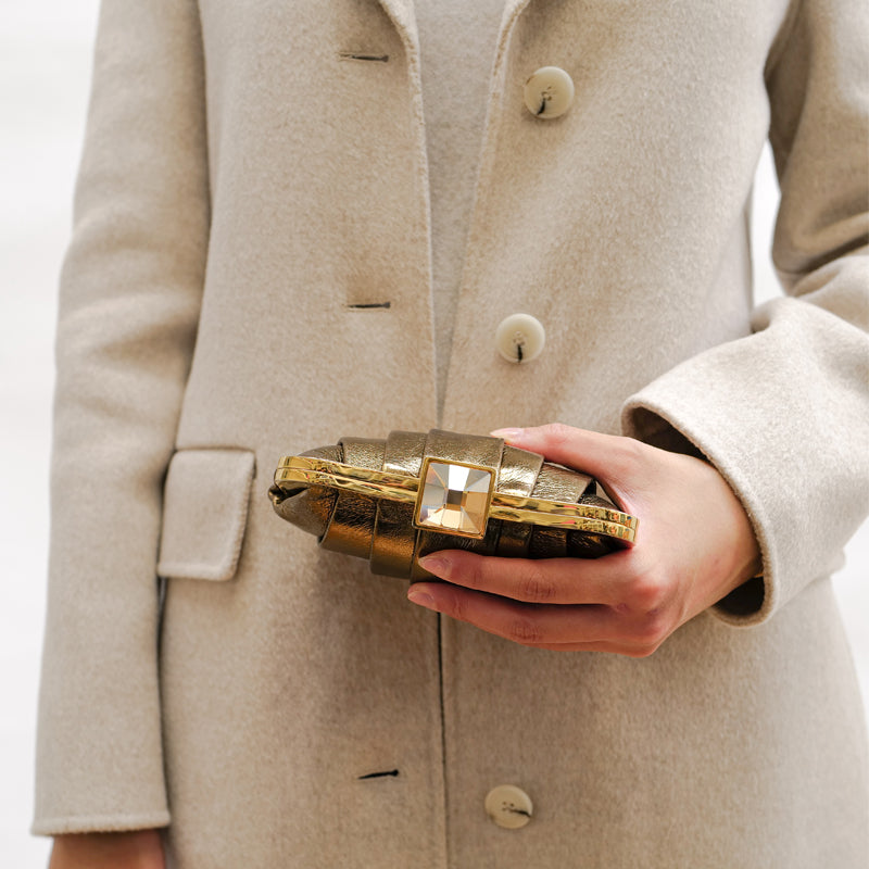 Raphael Metallic Gold Clutch
