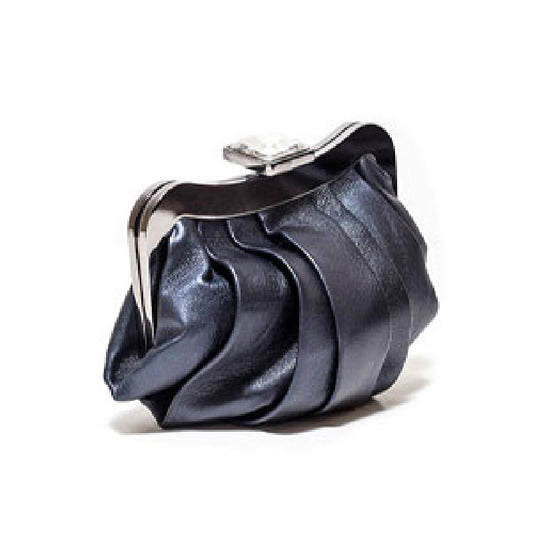 Raphael Metallic Clutch in Navy