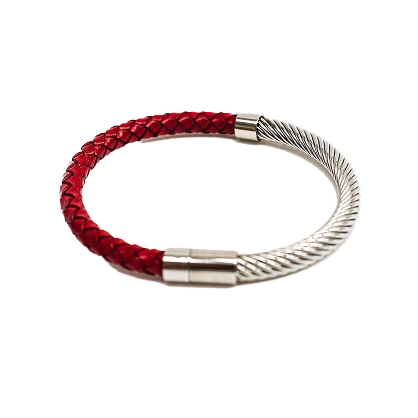 Stainless Steel Leather Braided Bracelet